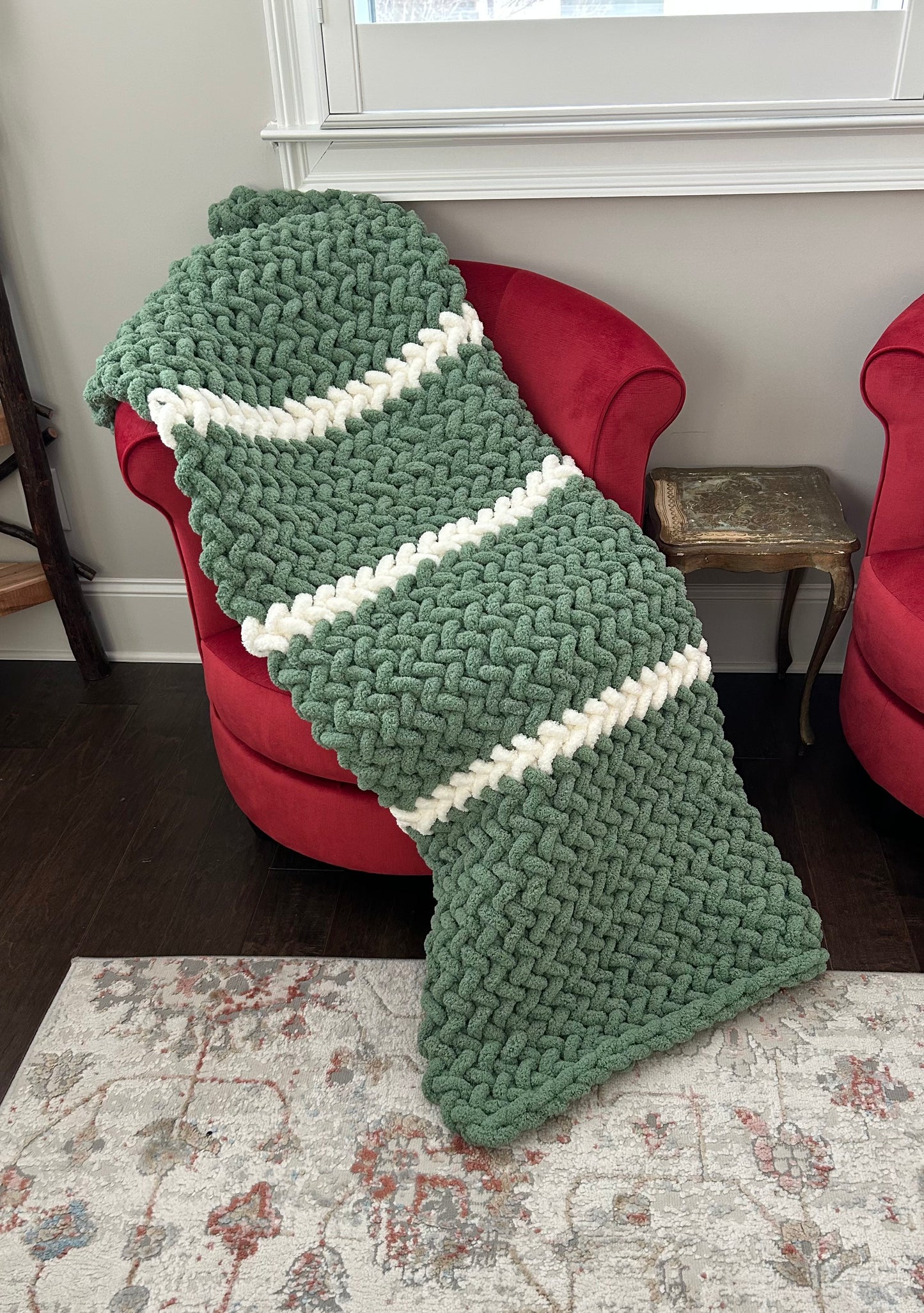 Hand Knitted Chunky Knit Blanket