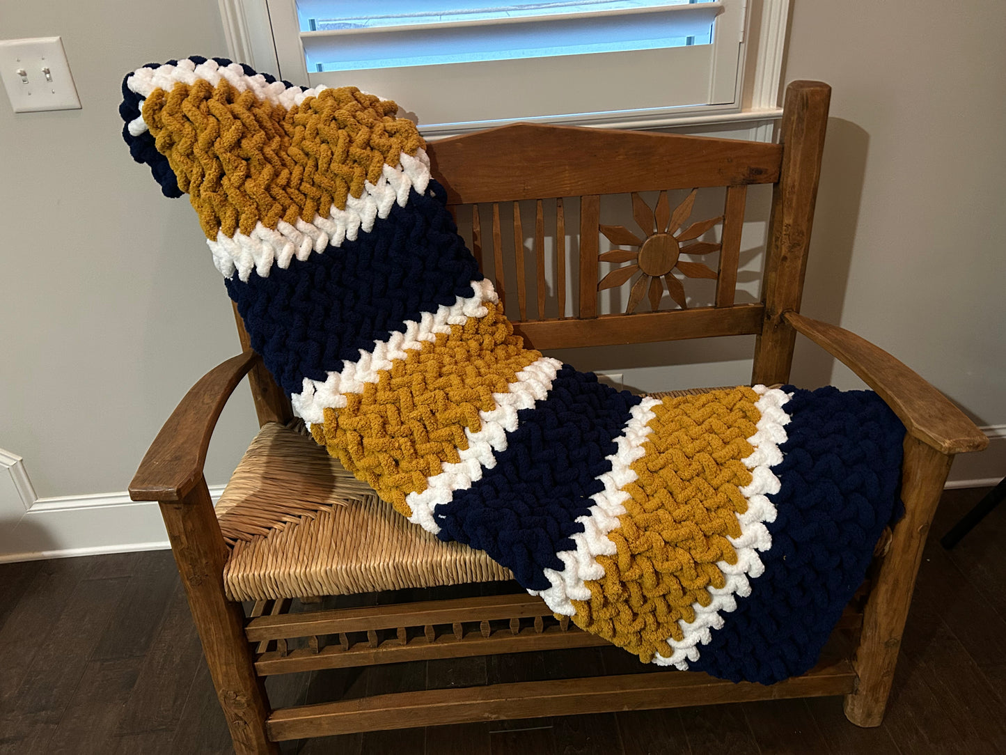 Hand Knitted Chunky Knit Blanket