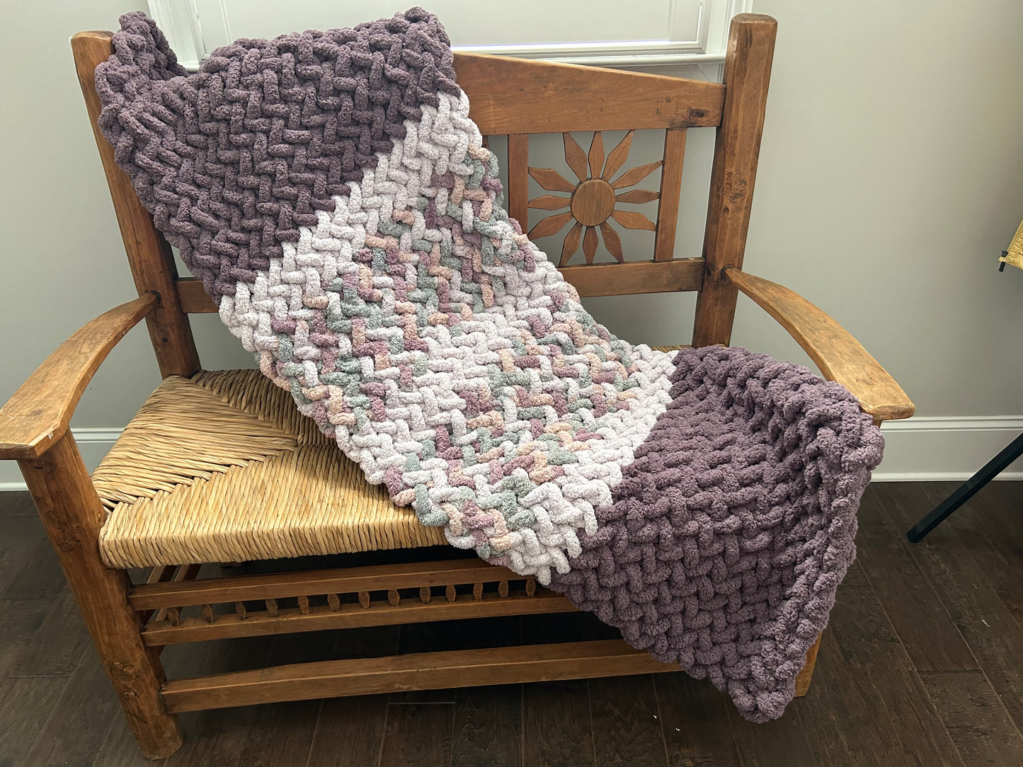 Hand Knitted Chunky Knit Blanket