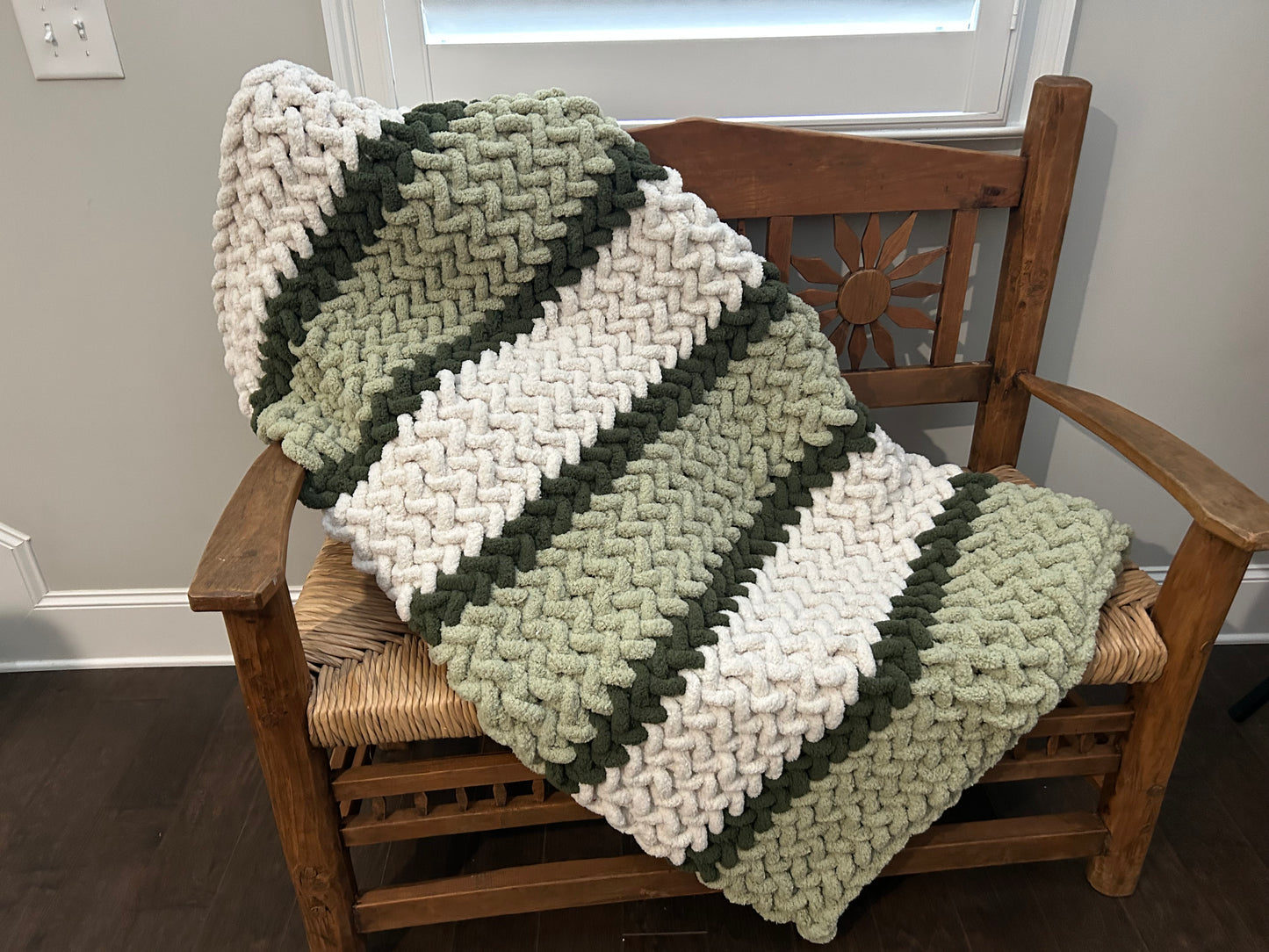 Hand Knitted Chunky Knit Blanket
