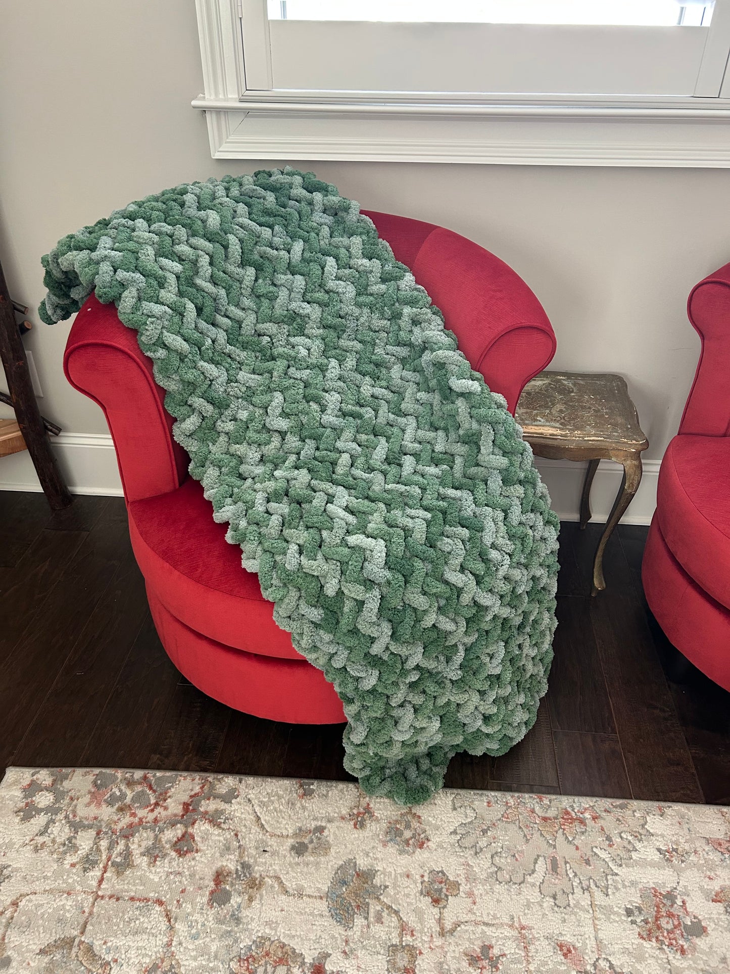 Hand Knitted Chunky Knit Blanket