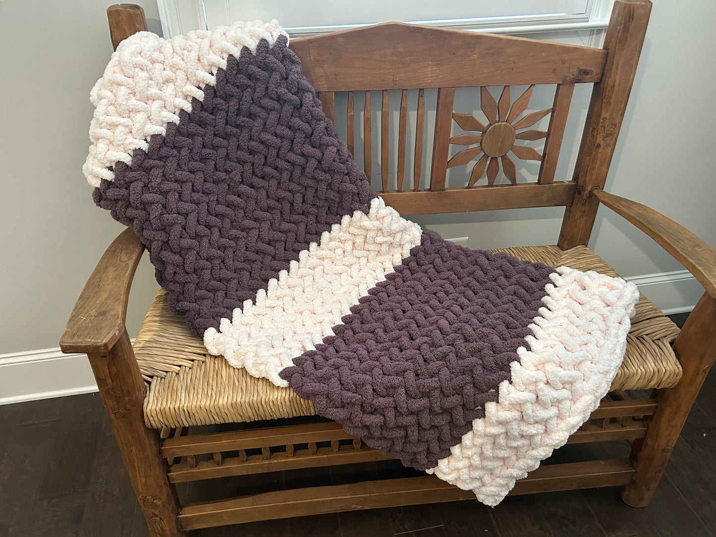 Hand Knitted Chunky Knit Blanket