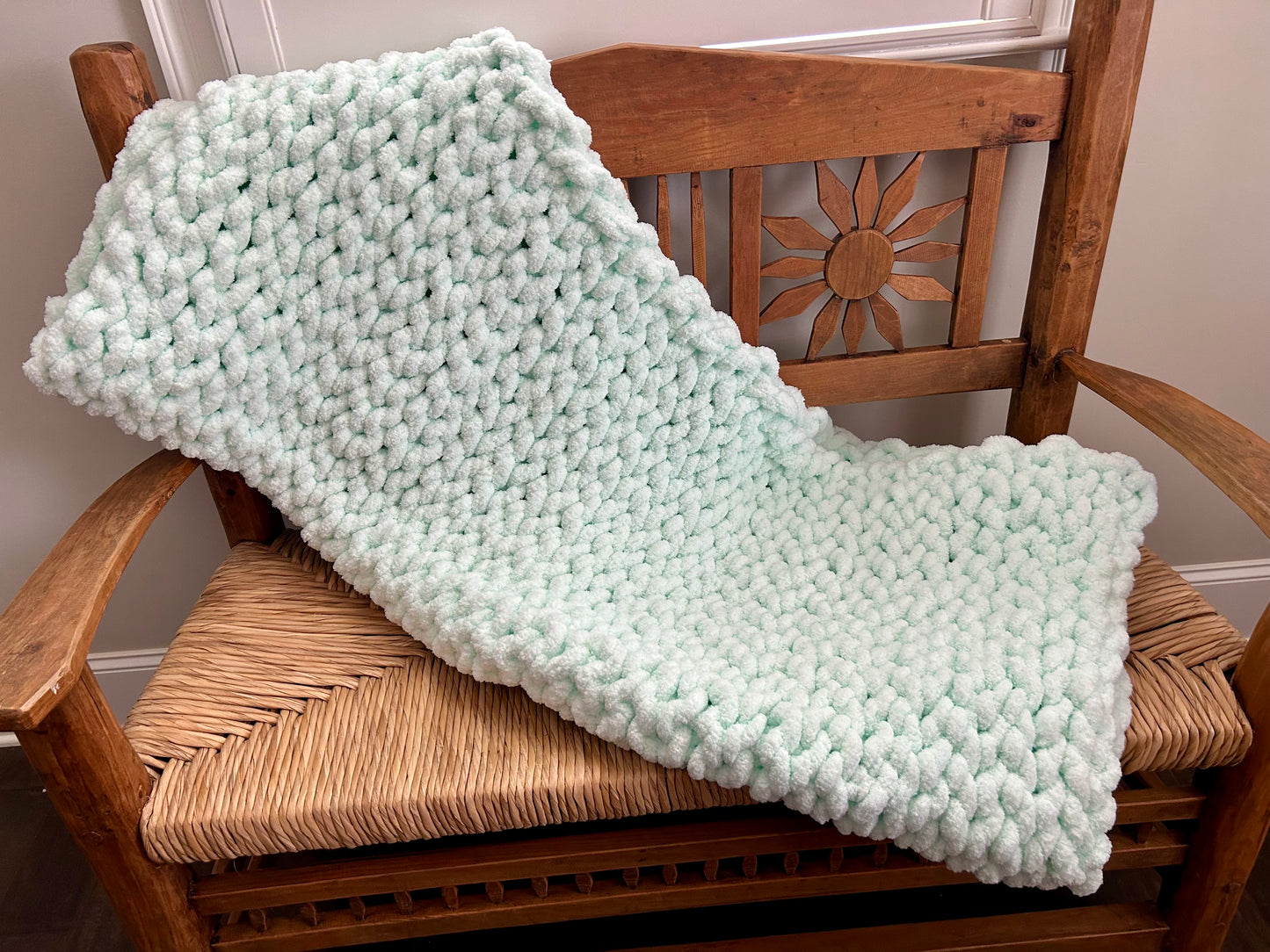 Hand Knitted Chunky Knit Blanket