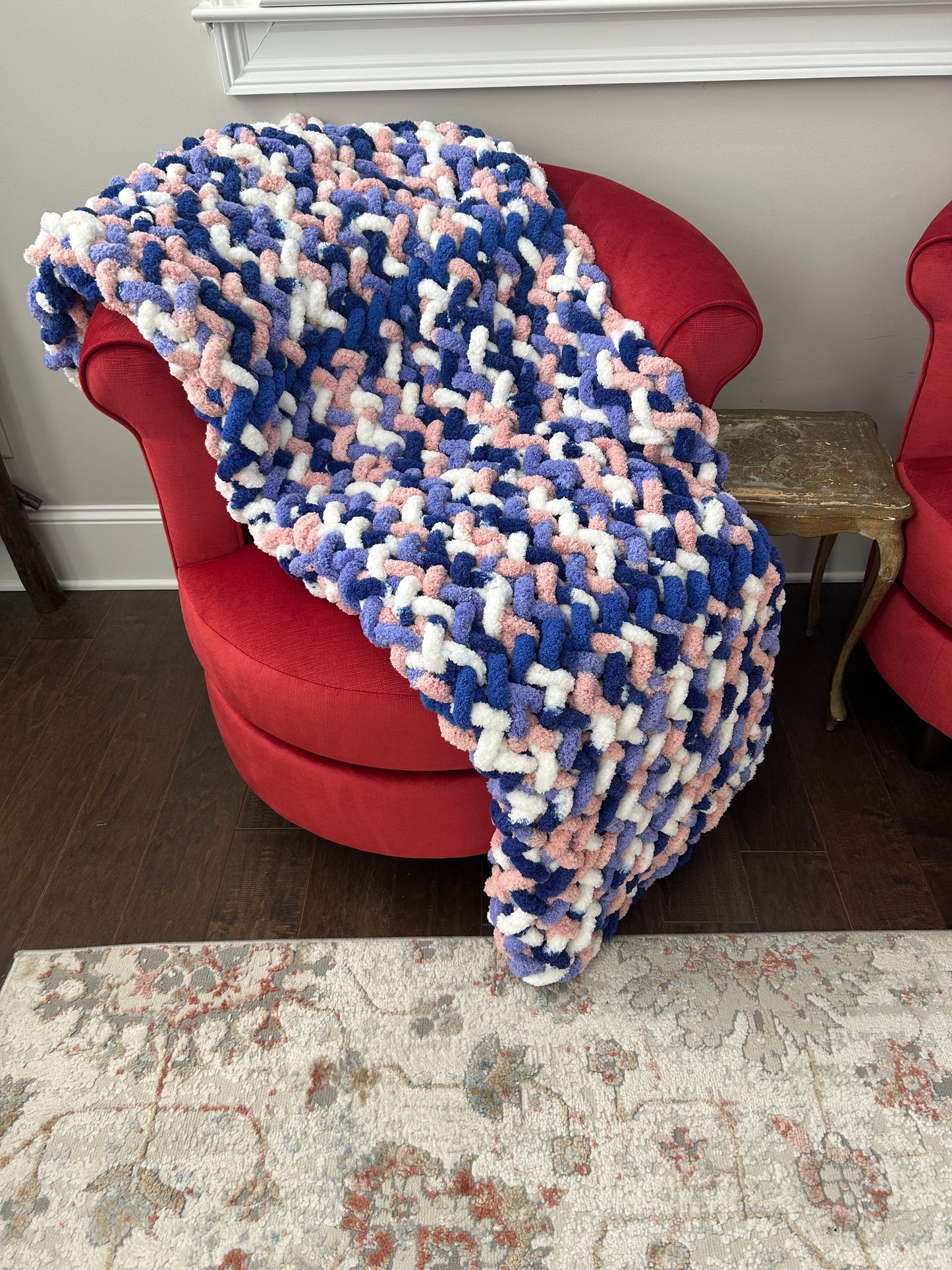 Hand Knitted Chunky Knit Blanket