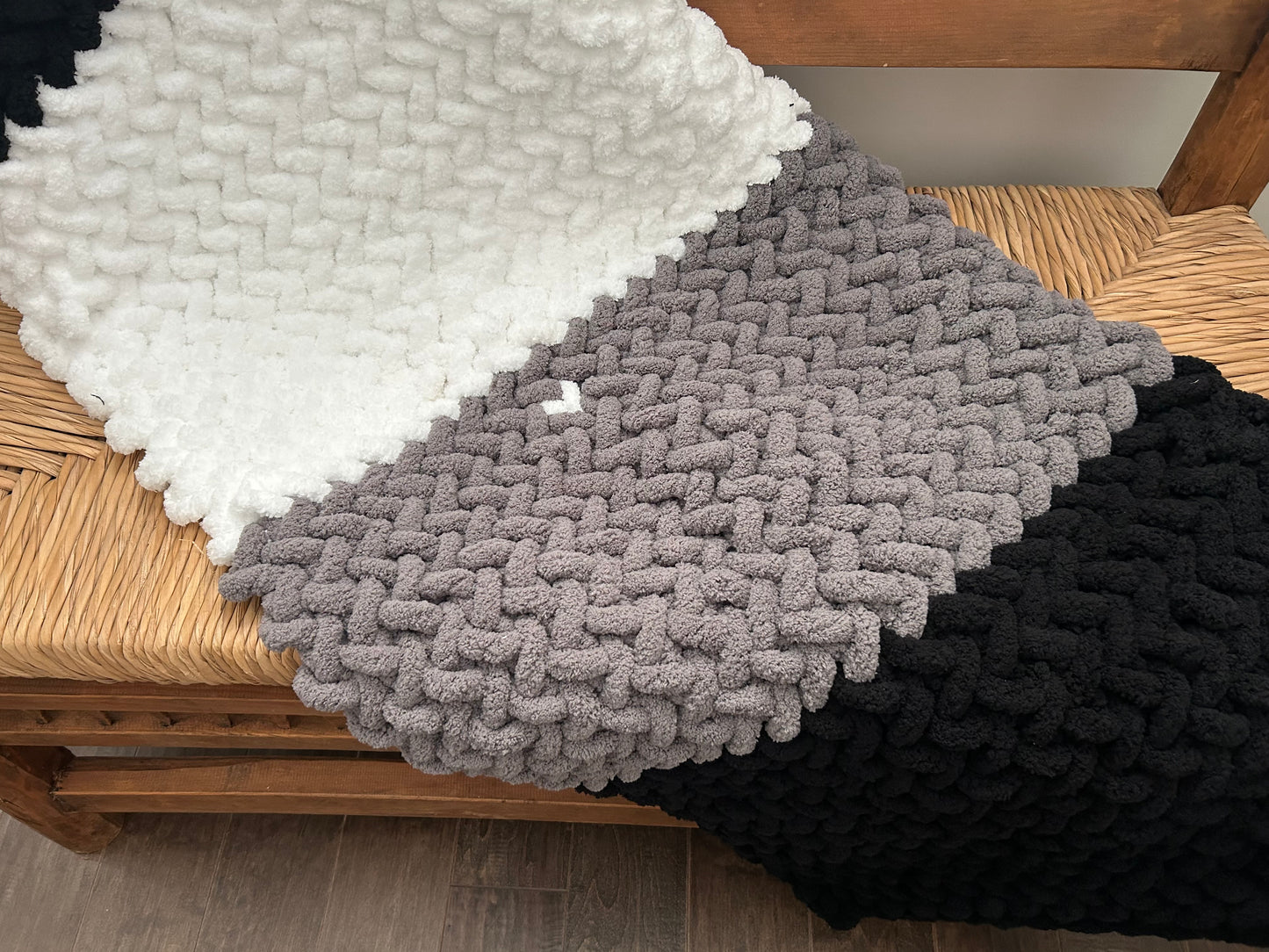 Hand Knitted Chunky Knit Blanket