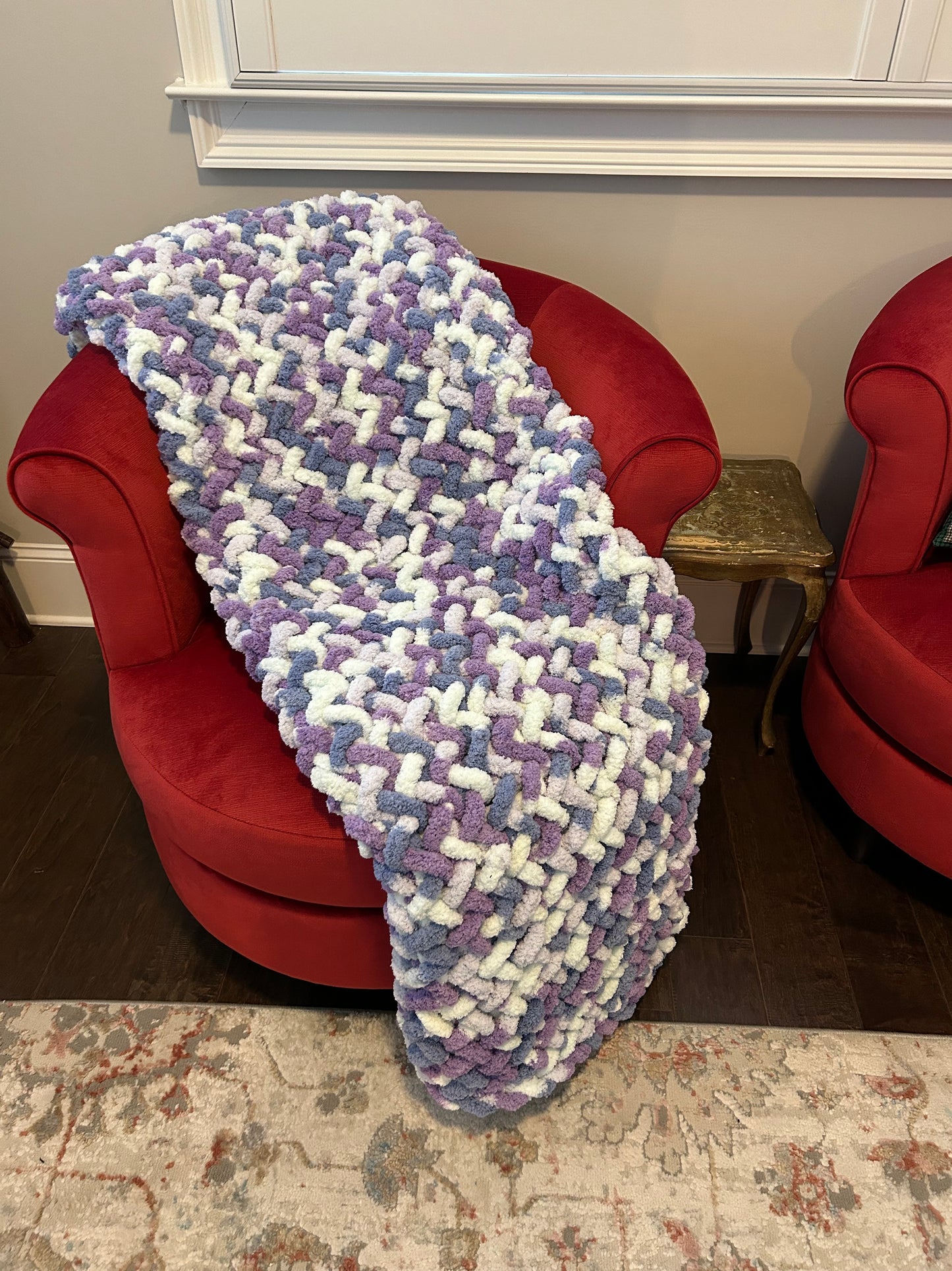 Hand Knitted Chunky Knit Blanket