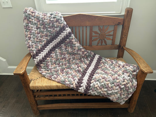 Hand Knitted Chunky Knit Blanket