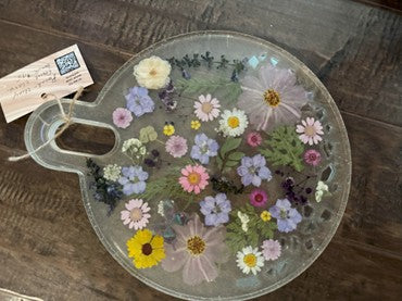 10” Round Floral Charcuterie Board