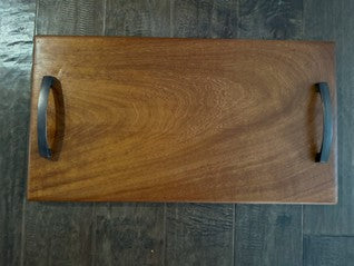 Iroku Charcuterie Board/Entertainers Serving Tray Rectangular with Brushed Brass Metal Handles